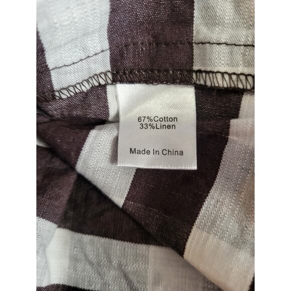 Tuckernuck Check Callahan Espresso Linen Cotton Plaid Dress Fall Farm GUC Large - Picture 5 of 8